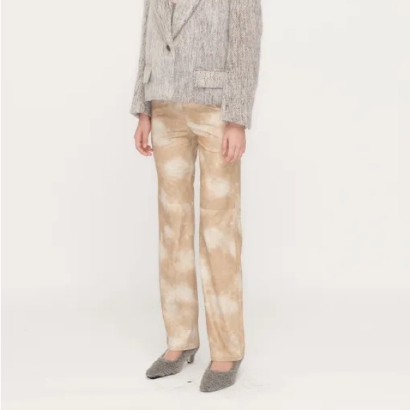 Open yy (Theopen Product) leather tie dye pants beige size 1 - Picture 3 of 7